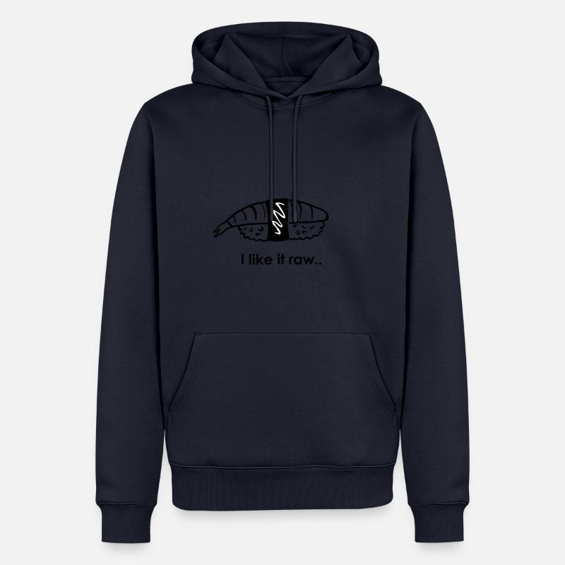 LIKE IT RAW | BLACK & WHITE - Sweat à capuche Premium bio Homme - bleu marine