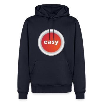 Easy Button - Men’s Premium Organic Hoodie - navy - Front - Nico (187cm)