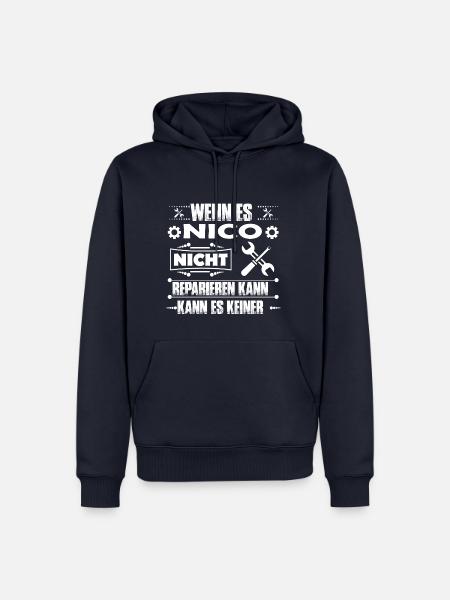 Nico - Handwerker Tshirt - Männer Premium Bio Hoodie - Navy
