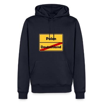Polen! Auswandern/Reisen nach Polen! - Männer Premium Bio Hoodie - Navy - Vorne - Nico (187cm)