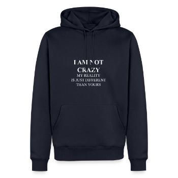 Je ne suis pas folle - Sweat à capuche Premium bio Homme - bleu marine - Devant - Nico (187cm)