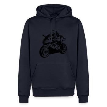 Superbike HP4 - Männer Premium Bio Hoodie - Navy - Vorne - Nico (187cm)