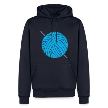 Häkeln - Männer Premium Bio Hoodie - Navy - Vorne - Nico (187cm)