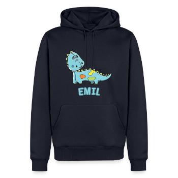 Dinosaur funny child Emil gift birthday - Men’s Premium Organic Hoodie - navy - Front - Nico (187cm)