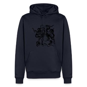 Oktopus - Männer Premium Bio Hoodie - Navy - Vorne - Nico (187cm)