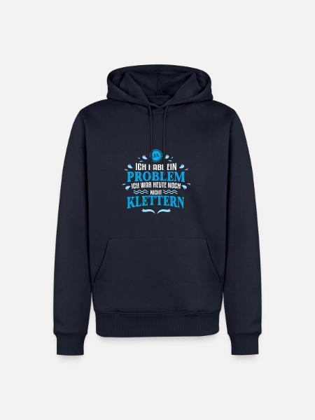 Ich war noch nicht Klettern - Männer Premium Bio Hoodie - Navy