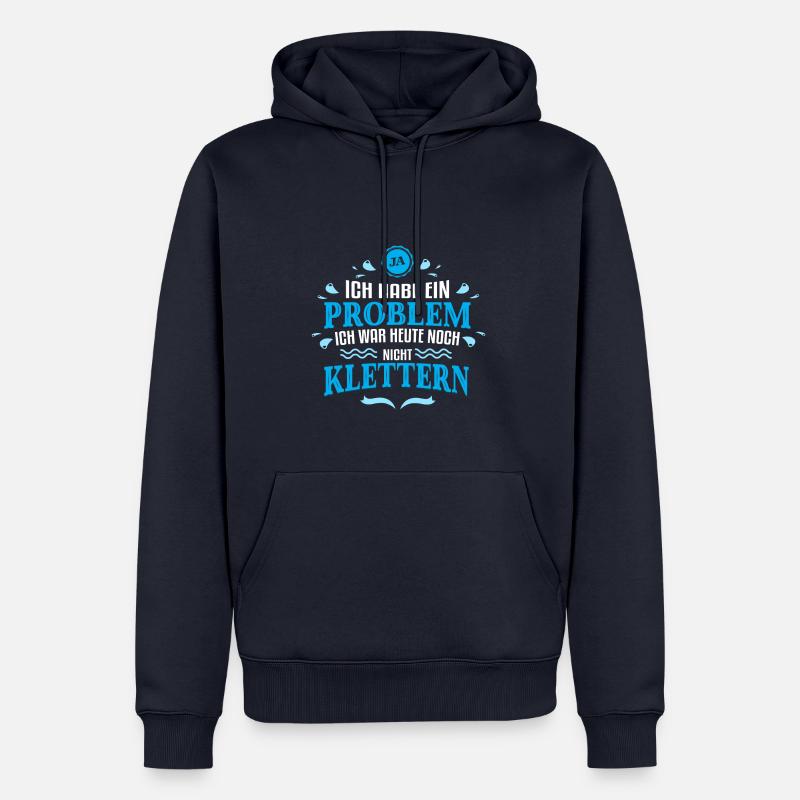 Ich war noch nicht Klettern - Männer Premium Bio Hoodie - Navy