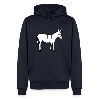 ânes | équitation | Ferme Muli Reiter Farmstall - Sweat à capuche Premium bio Homme - bleu marine - Devant - Nico (187cm)