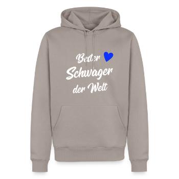 Schwager Geschenk | Bester Schwager der Welt - Männer Premium Bio Hoodie - Taupe - Vorne - Nico (187cm)
