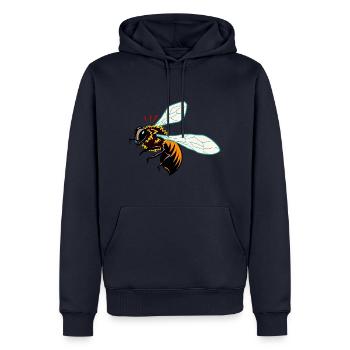 Biene - Männer Premium Bio Hoodie - Navy - Vorne - Nico (187cm)