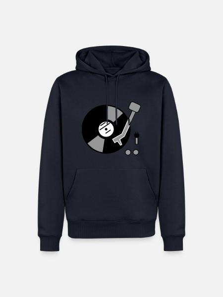 DJ Turntable Geschenkidee Vinyl Schallplatte Musik - Männer Premium Bio Hoodie - Navy