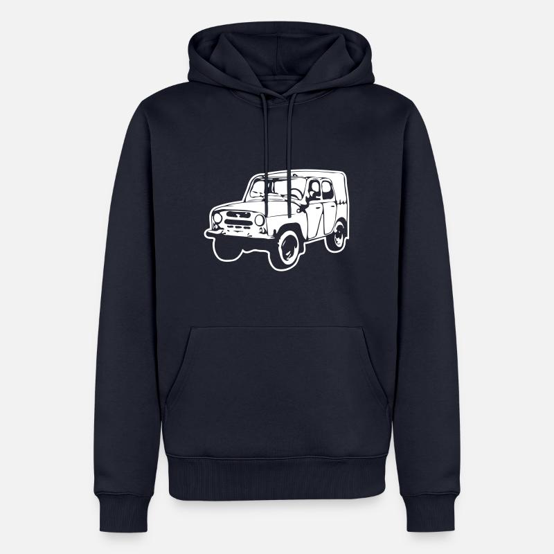 UAZ 4x4 Jeep Diff - Sweat à capuche Premium bio Homme - bleu marine