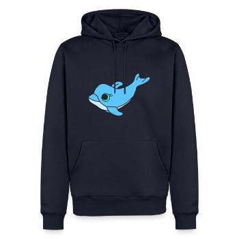 Süßer Delfin - Männer Premium Bio Hoodie - Navy - Vorne - Nico (187cm)