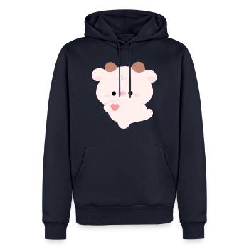 Liebe Kuh - Männer Premium Bio Hoodie - Navy - Vorne - Nico (187cm)