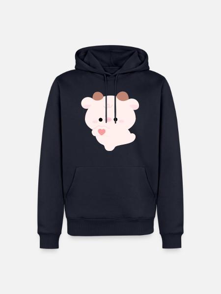 Liebe Kuh - Männer Premium Bio Hoodie - Navy