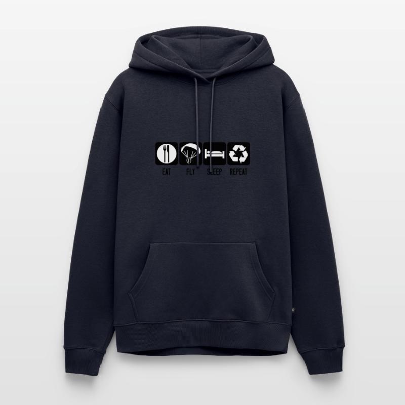 Paramoteur Eat Fly Sleep Repeat - Paramoteur Blanc Sweat à capuche Premium bio Homme