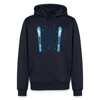 EAT SLEEP SKI - Männer Premium Bio Hoodie - Navy - Vorne - Nico (187cm)