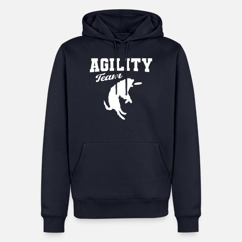 Équipe de chiens d'agilité - Sweat à capuche Premium bio Homme - bleu marine