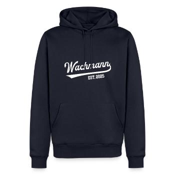 Wachmann 2025 Ausbildung Prüfung Wachdienst Azubi - Männer Premium Bio Hoodie - Navy - Vorne - Nico (187cm)