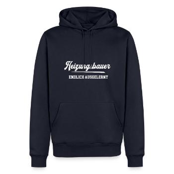 Heizungsbauer Endlich Ausgelernt Lehrling Azubi - Männer Premium Bio Hoodie - Navy - Vorne - Nico (187cm)