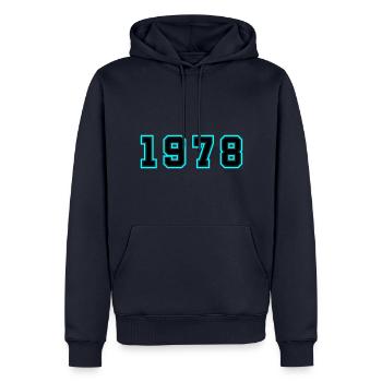 1978 Jahr Geburtstag - Männer Premium Bio Hoodie - Navy - Vorne - Nico (187cm)