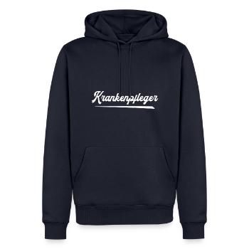 Krankenpfleger Pfleger Krankenpflege Pflegehelfer - Männer Premium Bio Hoodie - Navy - Vorne - Nico (187cm)