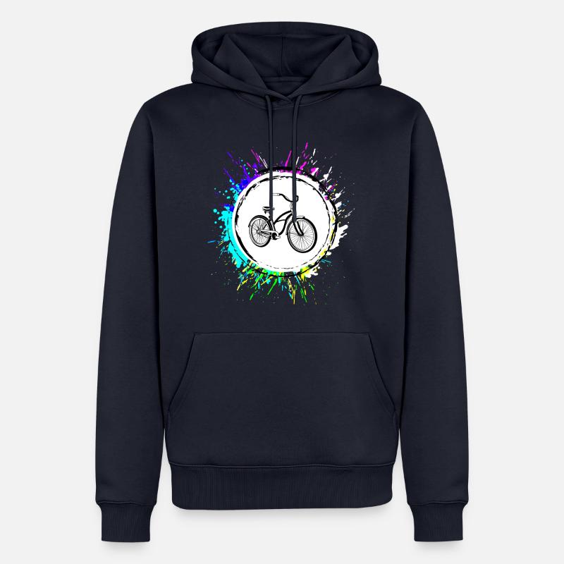 Icône De Vélo Coloré - Sweat à capuche Premium bio Homme - bleu marine