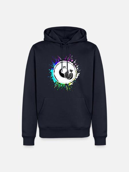 Granatapfel obst Bunt - Männer Premium Bio Hoodie - Navy