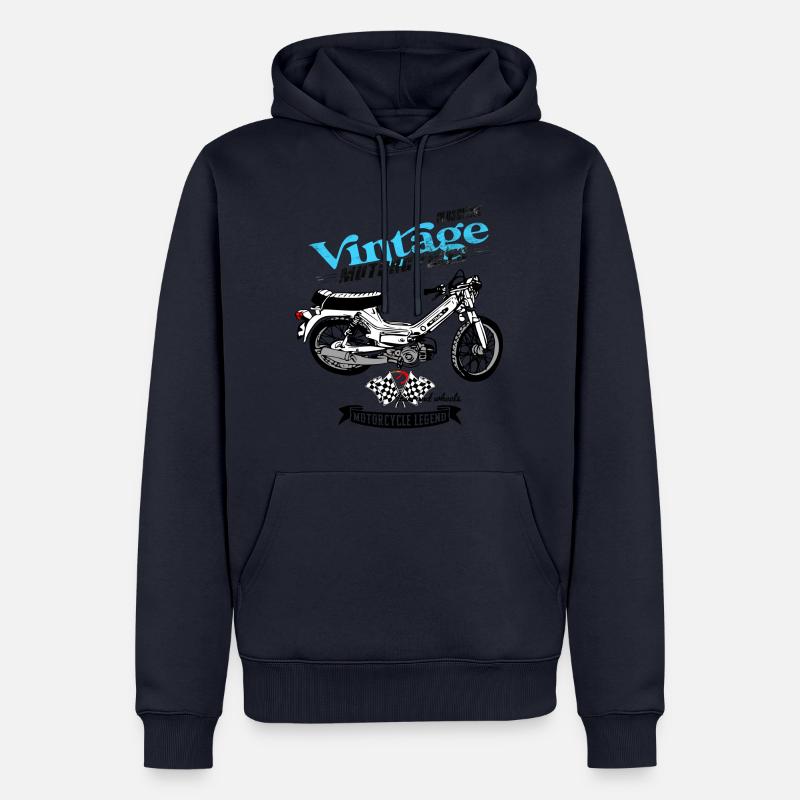 Mobylette Mobylette Cult Puch Maxi - Sweat à capuche Premium bio Homme - bleu marine