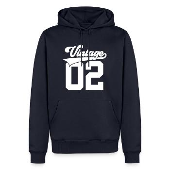 24TH BIRTHDAY VINTAGE 2002 - Men’s Premium Organic Hoodie - navy - Front - Nico (187cm)