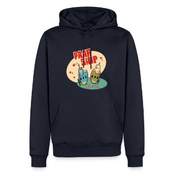 Paar Ship - Love at Sea - Männer Premium Bio Hoodie - Navy - Vorne - Nico (187cm)