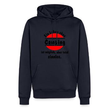 leben ohne camping - Männer Premium Bio Hoodie - Navy - Vorne - Nico (187cm)