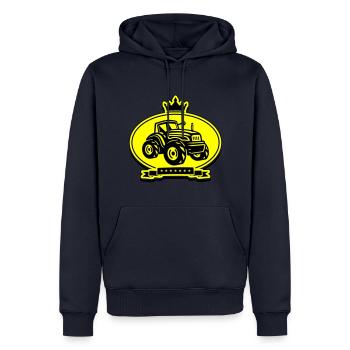 Tracteur Farmer Silhouette Trekker - Sweat à capuche Premium bio Homme - bleu marine - Devant - Nico (187cm)