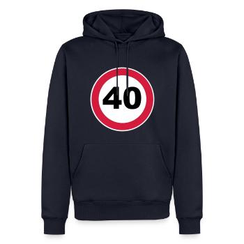 40Th birthday 40 round birthday 3 c. - Men’s Premium Organic Hoodie - navy - Front - Nico (187cm)