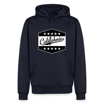 Californie - Sweat à capuche Premium bio Homme - bleu marine - Devant - Nico (187cm)