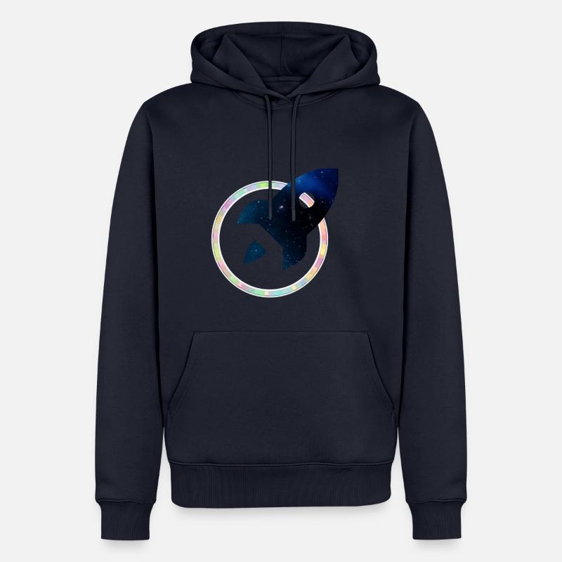 Fusée, espace - Sweat à capuche Premium bio Homme - bleu marine
