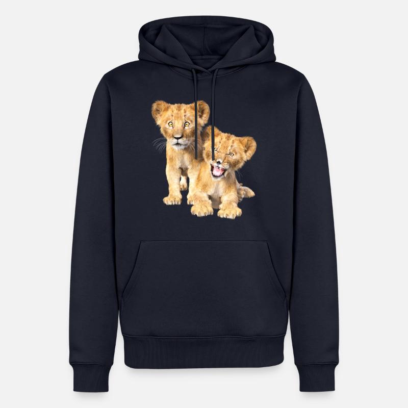 Löwe - Männer Premium Bio Hoodie - Navy
