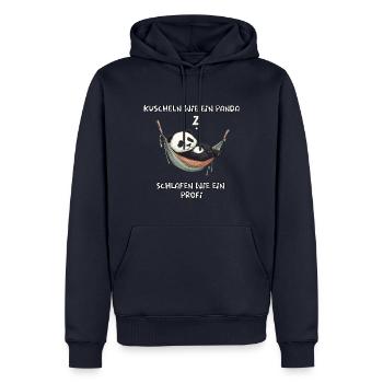 Kuscheln Wie Ein Panda Schlafen Lustiges Design - Männer Premium Bio Hoodie - Navy - Vorne - Nico (187cm)