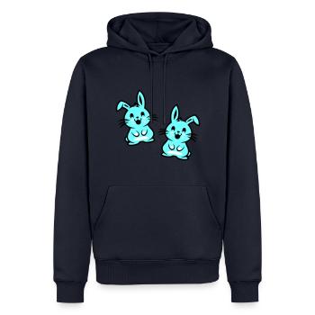 Osterhase Ostern - Männer Premium Bio Hoodie - Navy - Vorne - Nico (187cm)