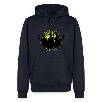 Betrunken Party Saufen Silhouette - Männer Premium Bio Hoodie - Navy - Vorne - Nico (187cm)
