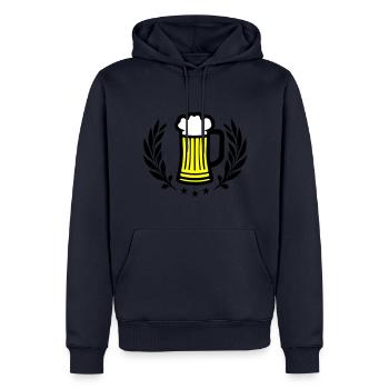 Bier Symbol Saufen - Männer Premium Bio Hoodie - Navy - Vorne - Nico (187cm)