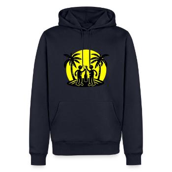 Insel Strand Party Drinking - Männer Premium Bio Hoodie - Navy - Vorne - Nico (187cm)