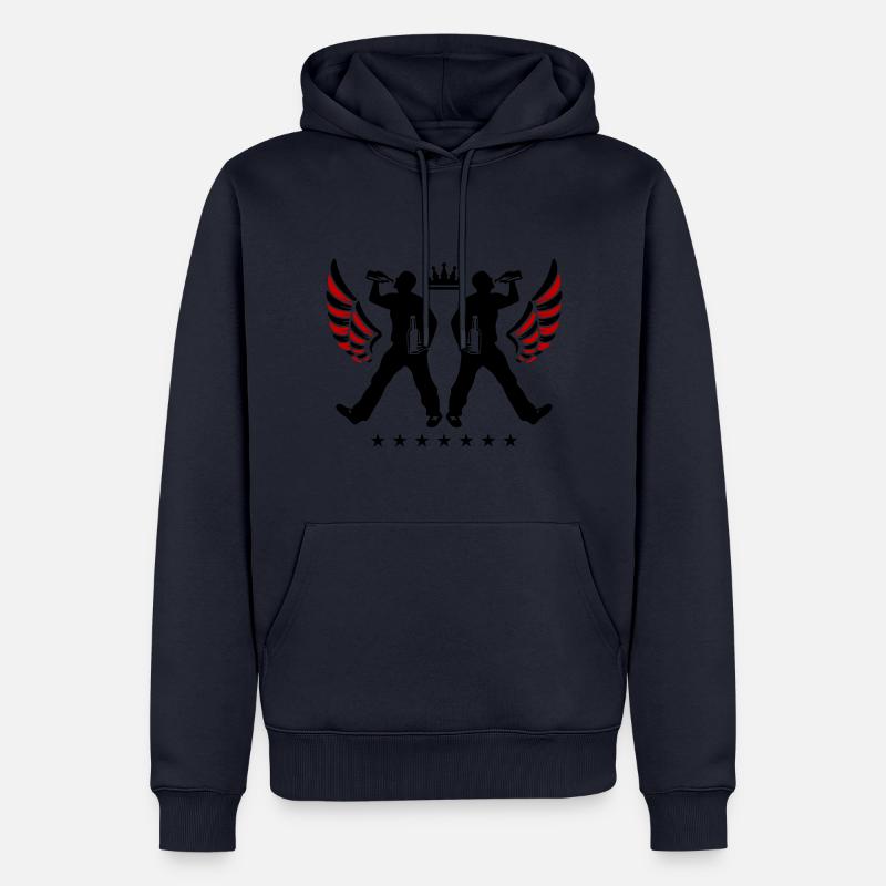 Drinking Bier Silhouette - Männer Premium Bio Hoodie - Navy