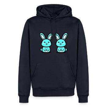 Ostern Symbol Hase - Männer Premium Bio Hoodie - Navy - Vorne - Nico (187cm)