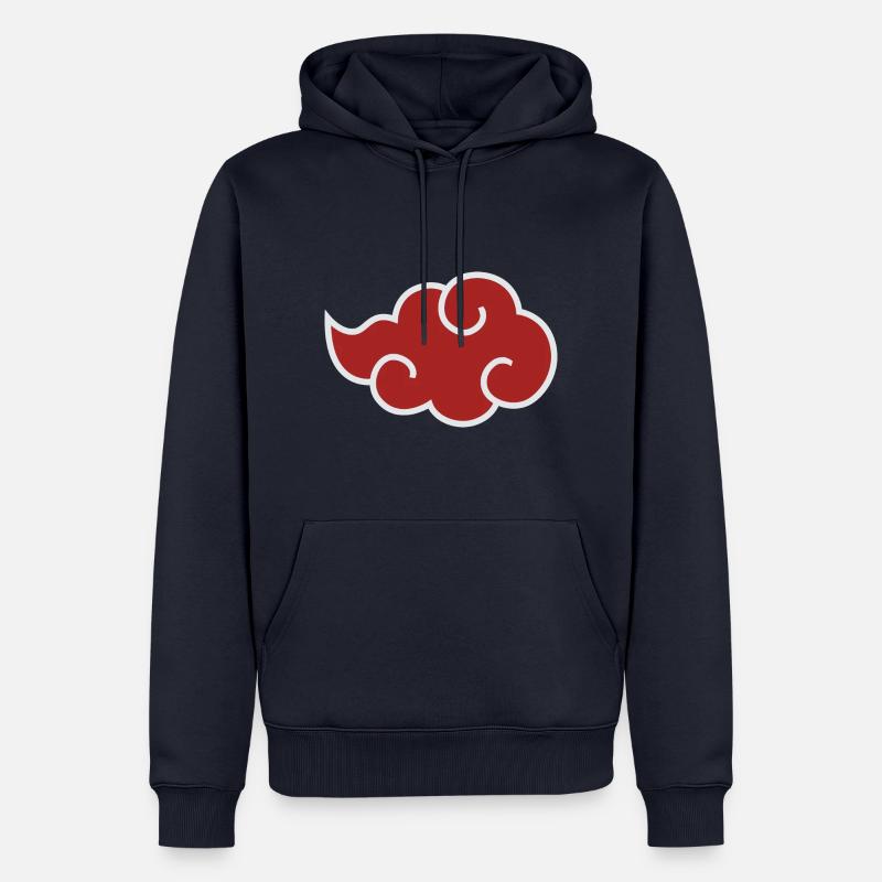 Naruto Shippuden Nuage D'Akatsuki - Sweat à capuche Premium bio Homme - bleu marine