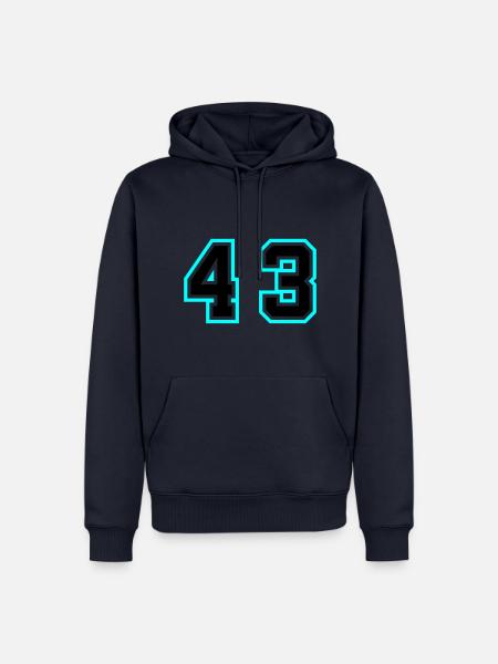43 Symbole numérique - Sweat à capuche Premium bio Homme - bleu marine