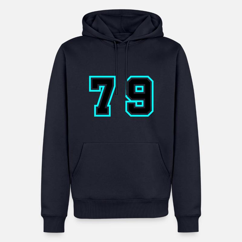 79 Symbole numérique - Sweat à capuche Premium bio Homme - bleu marine