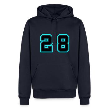 28 Zahl symbol - Männer Premium Bio Hoodie - Navy - Vorne - Nico (187cm)