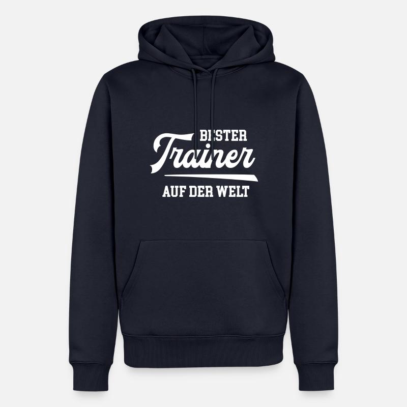 Bester Trainer Training Teamtrainer Trainieren - Männer Premium Bio Hoodie - Navy