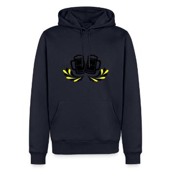 Bierkrug Bier Symbol - Männer Premium Bio Hoodie - Navy - Vorne - Nico (187cm)